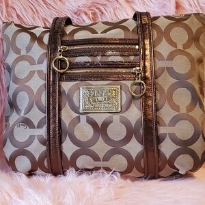 Coach Poppy Op Art Glam Tote